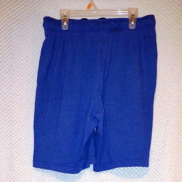 Nike Men’s Dri Fit Athletic Shorts Navy Blue Size Medium Logo Drawstring Waist - Picture 2 of 5